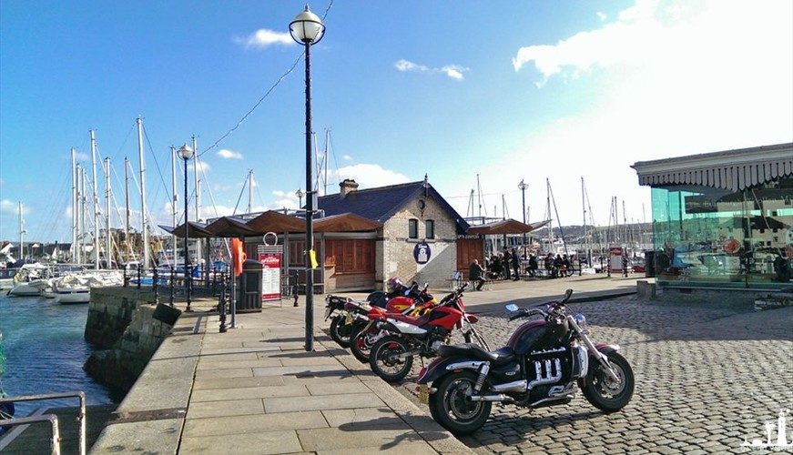 Image courtesy of Simon Coates By the marina - boats, bikes and people nearby