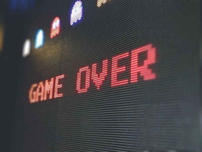 'Game over' text in red