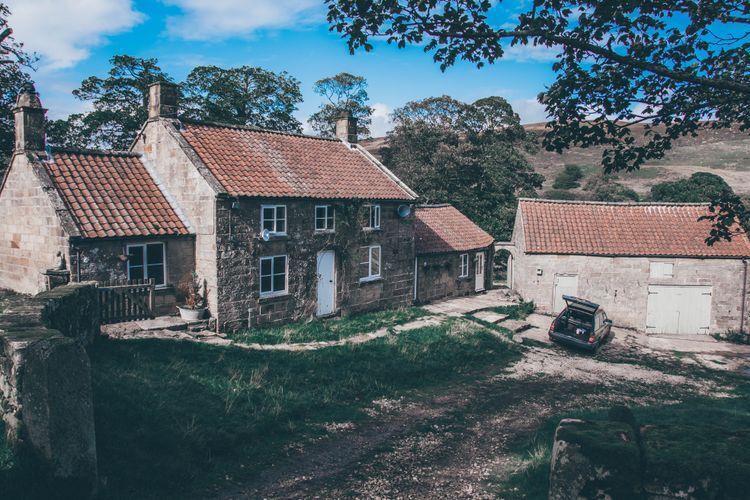 Stone house in the middle of the countryside 